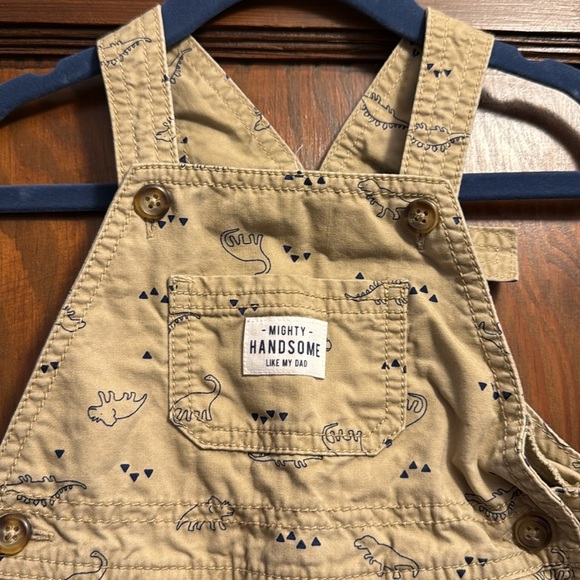 Carter’s Tan Dinosaur Overalls - Picture 2 of 9